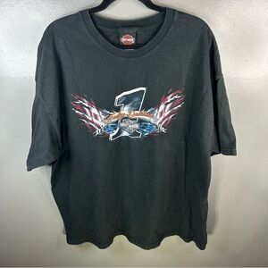 Vintage Y2K 2004 Harley Davidson Motorcycles USA Ohio Black Shirt Size Mens 2XL